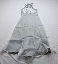 Azazie Girl's Ladybug A-Line Lace Organza Dress EH6 Steel Grey Size 8 NWT