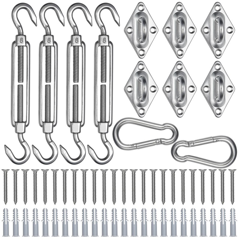 Triangle Sun Shade Sail Hardware Kit 304 Anti-Rust Stainless Steel Lawn 2 Pack