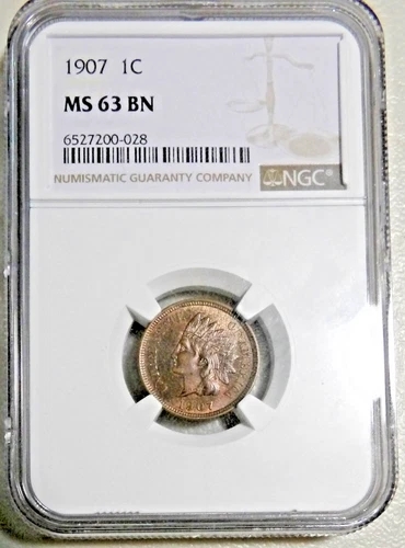 1907 Indian Head Cent - PCGS MS 63BN Toned