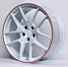18x8.5 White Red Lip Flow Forged Wheels 5x114.3 Set 4 Honda Civic Accord Toyota 18x8.5 White Red Lip Flow Forged Wheels 5x114.3 Set 4 Honda Civic Accord Toyota
