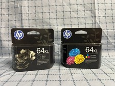 Genuine HP 64XL Black  64XL Tri-Color ink cartridges New in Retail Box 8/2027