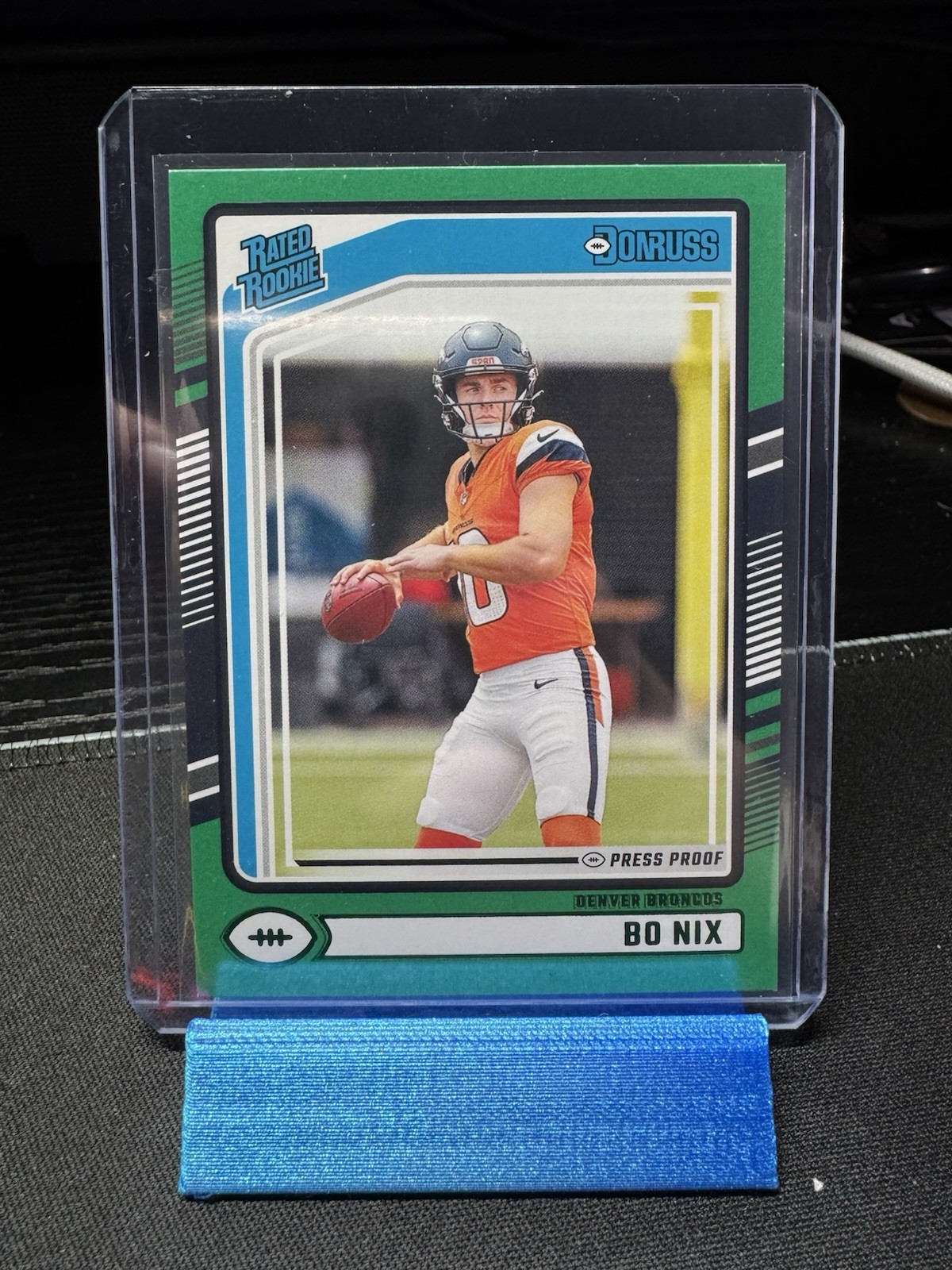 2024 Panini Donruss - Rated Rookie Bo Nix #369 Press Proof Green (RC)