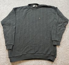 Vintage Izod Mens Sweater Extra Large Golf Preppy Crest Outdoor Green USA Made