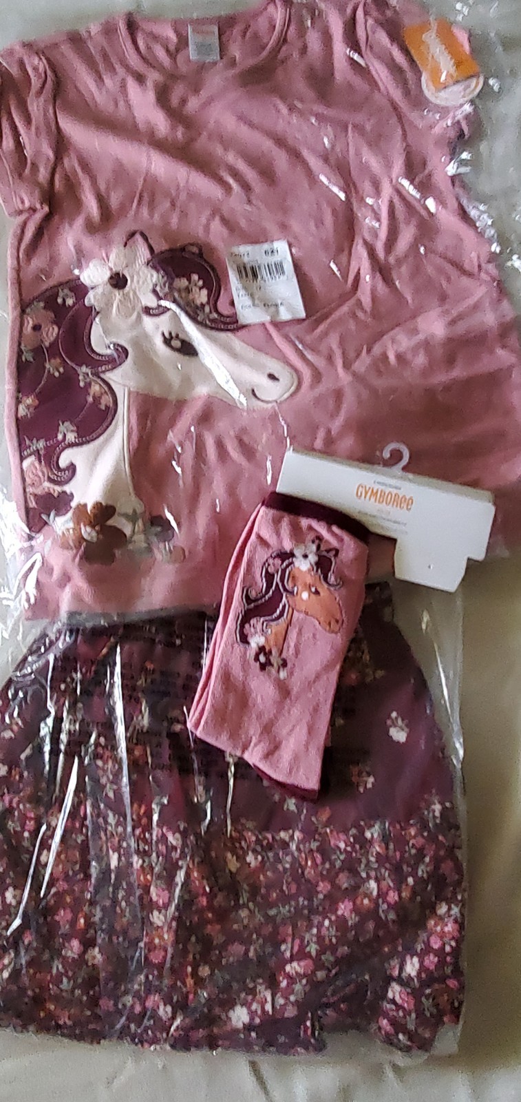 Completo Gymboree Pony Express taglia 12 nuovo con etichetta camicia top gonna calze ritorno a scuola