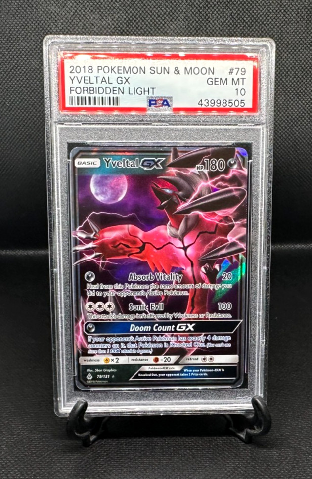 YVELTAL GX 2018 Pokemon Sun & Moon Forbidden Light - PSA GEM MT 10 - #79