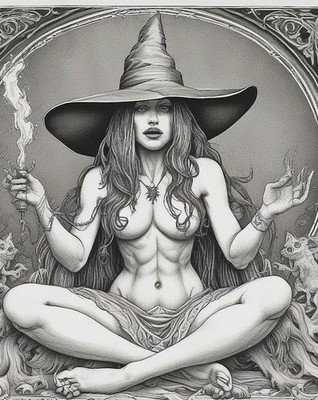 halloween decoration Witch Casting Spells Picture 
