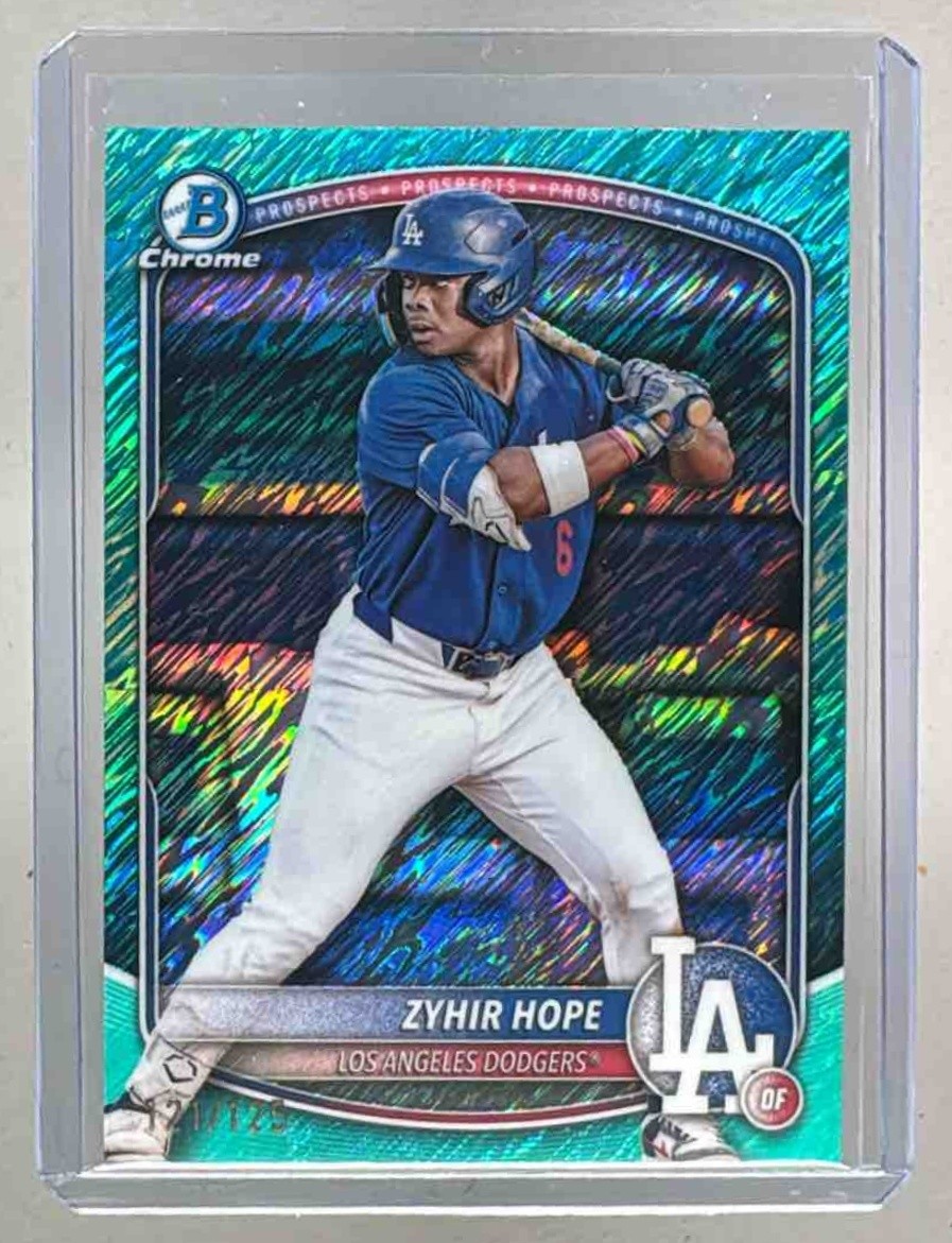 Zyhir Hope 2025 Bowman Chrome #BCP-2 Aqua Shimmer Prospect /125