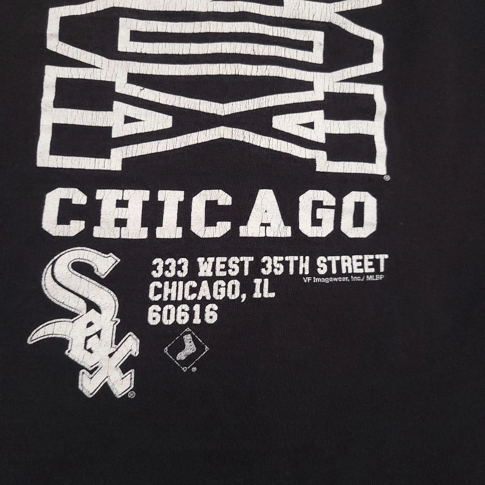 Camisa Chicago White Sox Para Hombres Grande Negra MLB Béisbol Vertical Gráfico Camiseta Foto 4 de 4