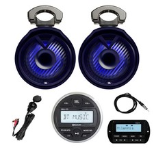 JBL PRV175 Stereo Receiver, 2x 8" LED Speakers, Remote, Antenna, USB/AUX Mount