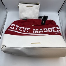 Steve Madden BGym Duffel Bag Red White Weekender Overnight Gym Bag NWT