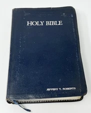 Vintage Bible 1989 Study Bible Leather Nelson Tabs Red Letter Personalized As Is