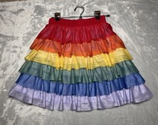 Hanna Andersson Rainbow Tiered Skirt Girls 12 /150cm Tulle Ruffle Colorful Lined