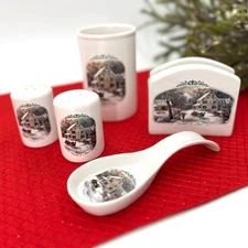 American Homestead Winter Vintage Currier and Ives Table Set