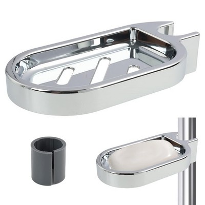 Seifenhalter Duschstange verstellbar aus Kunststoff, Seifenhalter Dusche ohne Bohren...