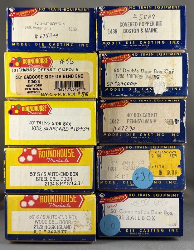 Roundhouse - 10 Empty 7-3/4" & 8-1/4" Boxes (Lot A)