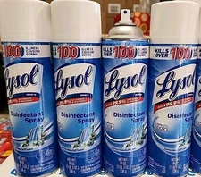 4 Pack Lysol Sanitizer Disinfectant Spray Spring Waterfall Scent 19 Oz Odor Elim