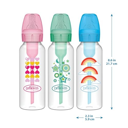 Dr Brown's 8oz Baby Bottle to Sippy Cup Transition Kit Pink Silicone Spout