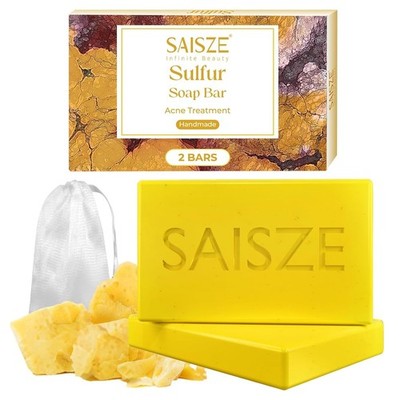 Sulfur Soap Bar for Acne Blackheads & Blemishes 4 oz Pack of 2
