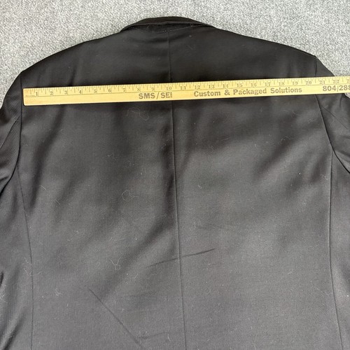 VTG 90s Nino Fenzi Blazer Jacket Men’s 48R Black Double Breasted Wool Y2K Career - Picture 17 of 19