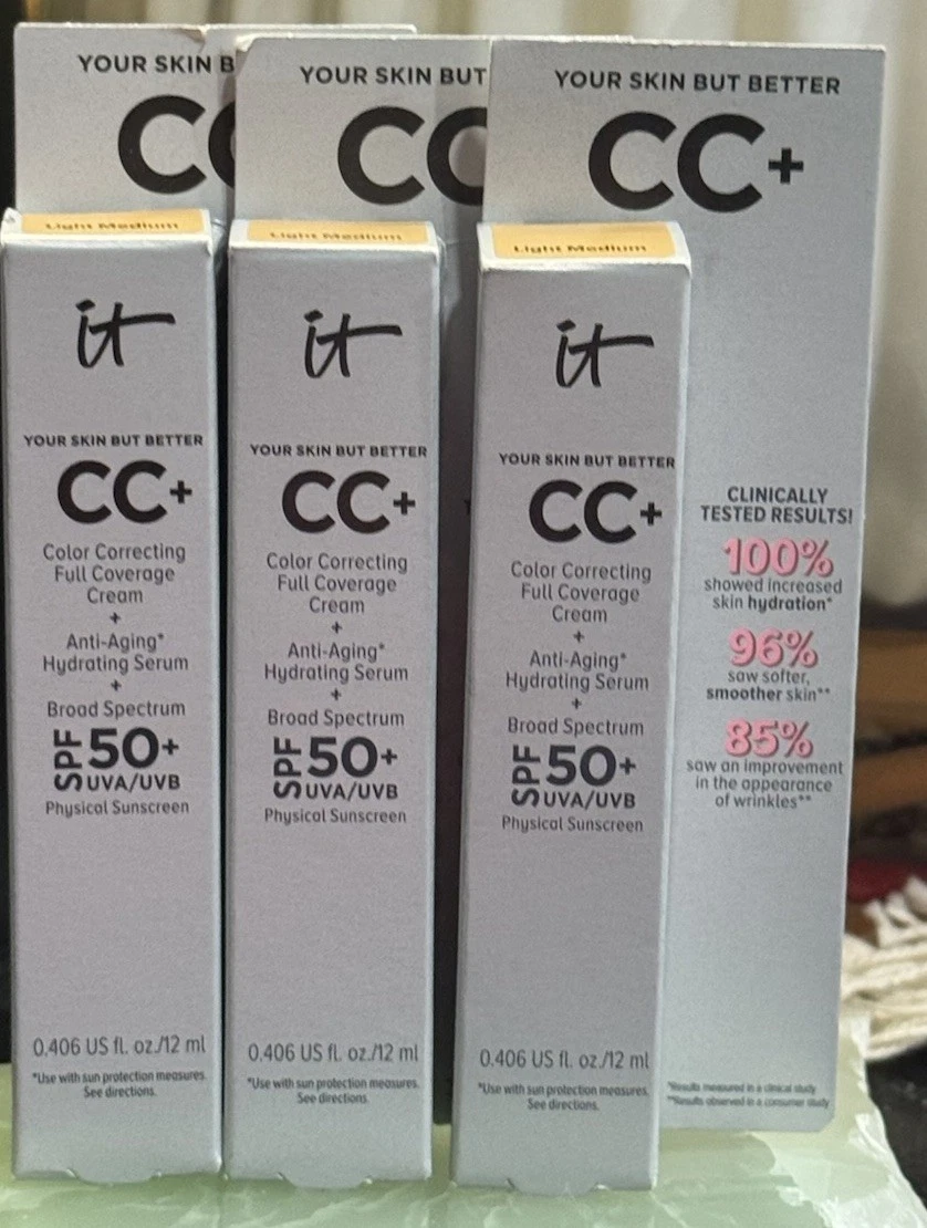 Lot 3 It Cosmetics Your Skin But Better CC+ Cream SPF 50+ Light Medium Mini 1/27