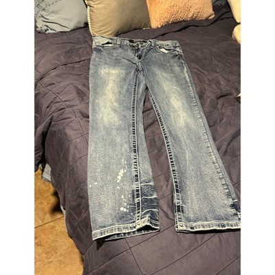 True Luck Mens Blue Denim Jeans 32x30 Straight Leg