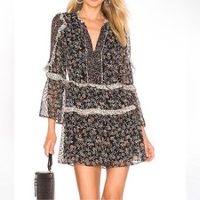 Ulla Johnson Essie Mini Silk Blend Dress Floral Print Size 0