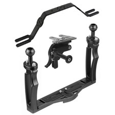 Underwater Bracket Cold Shoe Mounts Twin Handle Stabilizer Dive Ready