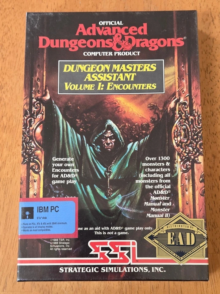New Sealed AD&D Dungeon Masters Assistant Vol 1 PC Big Box Game IBM Complete - Image 3 of 4