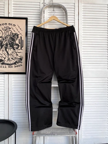 Adidas Balenciaga Style Nero Baggy Track Pantaloni a Righe Hype Uomo Taglia L
