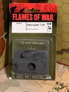 Destroyed T-34/76 Objective 15mm XX507 Flames War Clash Steel WWII Terrain