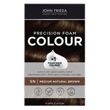 John Frieda Precision Foam Colour, Medium Natural Brown 5N, Full-coverage Hai...