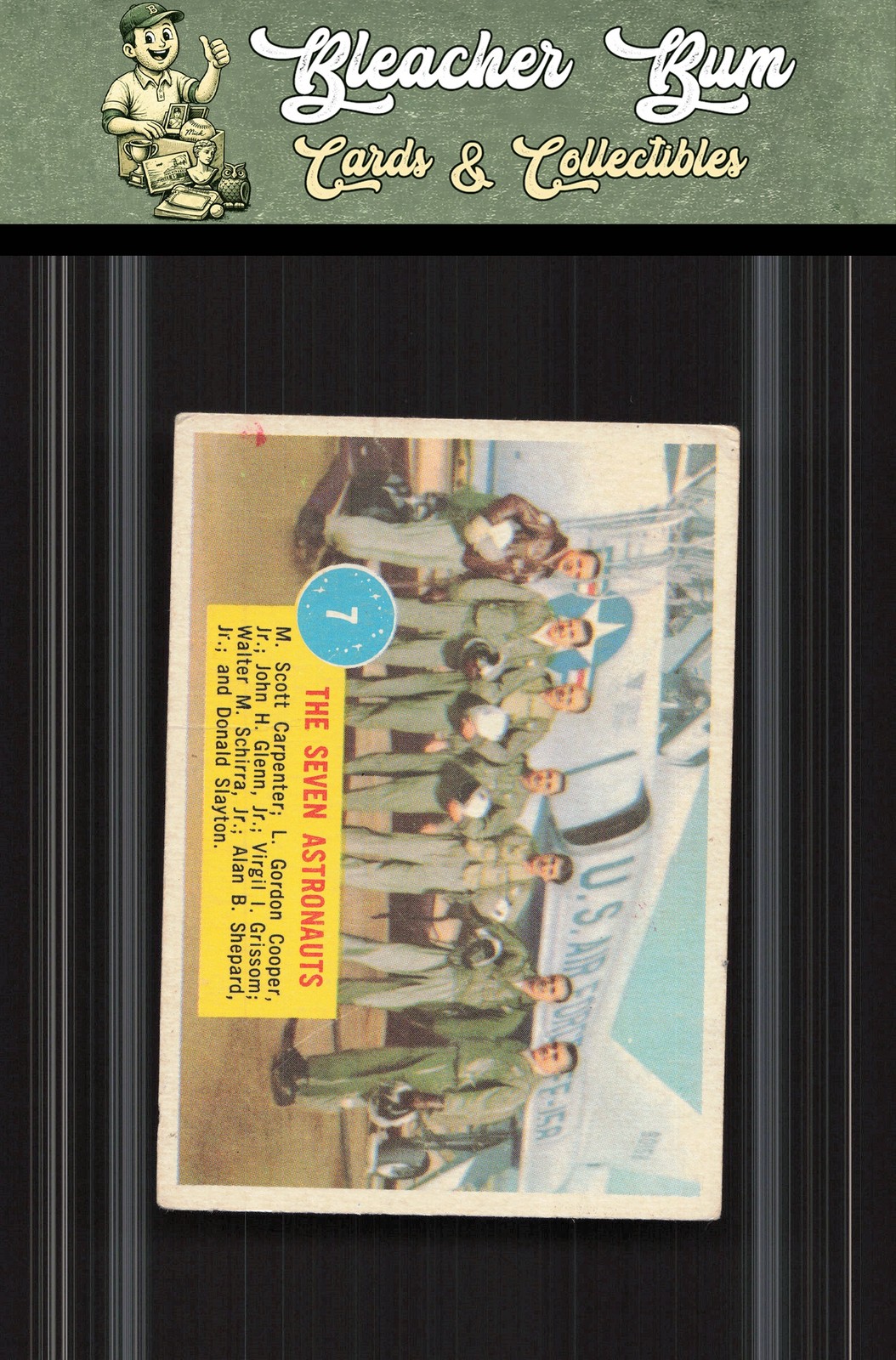 1963 Topps Astronaut Popsicle 7 The Seven Astronauts Creased