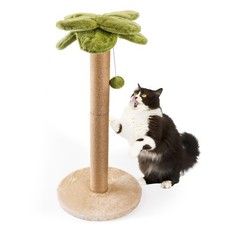 34 Inch Palm Tree Shape Cat Scratching Post Tall Sisal Indoor Kitty Scratcher