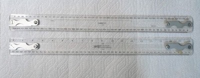 Lot 2 Drafting Machine Scale Arm Ruler K&E Keuffel Esser 60 0718-15 & CHARRETTE
