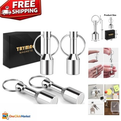 4-Piece Neodymium Magnet Keychain Gold Testing Kit for Jewelry - Silver Finish