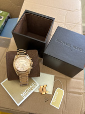 Michael Kors MK-5633 Rose Gold Quartz Chronograph Date 41mm Box Booklet Links