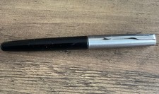 Parker Frontier Fountain Pen In Black And Steel. Used. No Cartridge.
