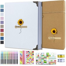 Vienrose DIY Scrapbook Photo Album Kit with Pens Tapes and Stickers 60 Pages
