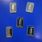 One lot of FIVE (5) 1 gram silver bars 0.999 fine Silver . #26107