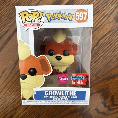 Funko Pop! Vinyl: Pokémon - Growlithe (Flocked) #597 - 2020 New York Comic Con