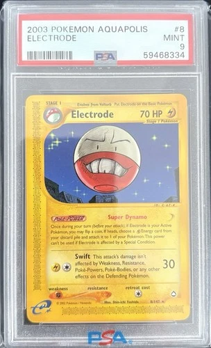 Pokémon TCG Electrode 8/147 Aquapolis Regular Rare Unlimited PSA 9