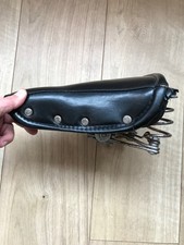 Schwinn Cruiser Bike Chrome Spring Mesinger Seat Saddle Black Faux Leather