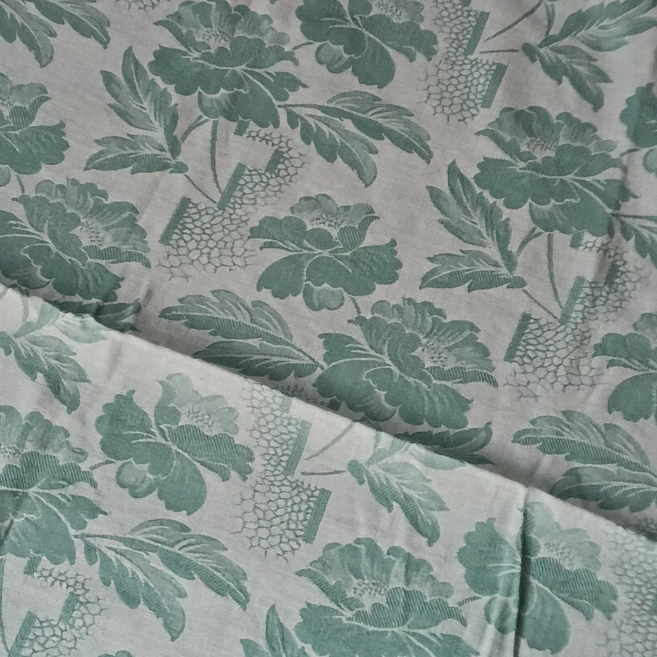 Coupon De Tissu Toile À Matelas Ancienne, Coutil, Motif Floral, Vert, 390x167cm - Photo 4/4