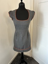 French Connection Cashmere Wool Blend Grey Dress 0 UK 4 Shift Work