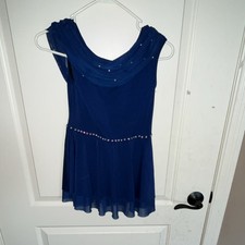 Weissman Blue LC Dance Costume Dress with Rhinestone Accents for Women Girls