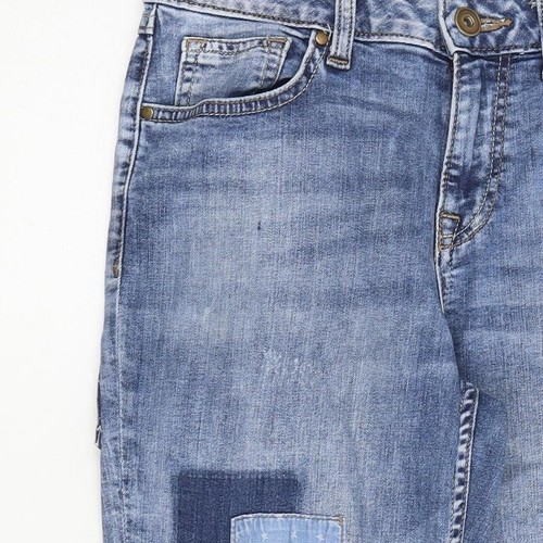 TU Womens Blue Cotton Blend Skinny Jeans Size 8 L29in Slim - Patchwork - Picture 7 of 10