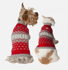 Vibrant Life Pet Winter Sweater "Spoiled" (New) - Multiple Sizes Available