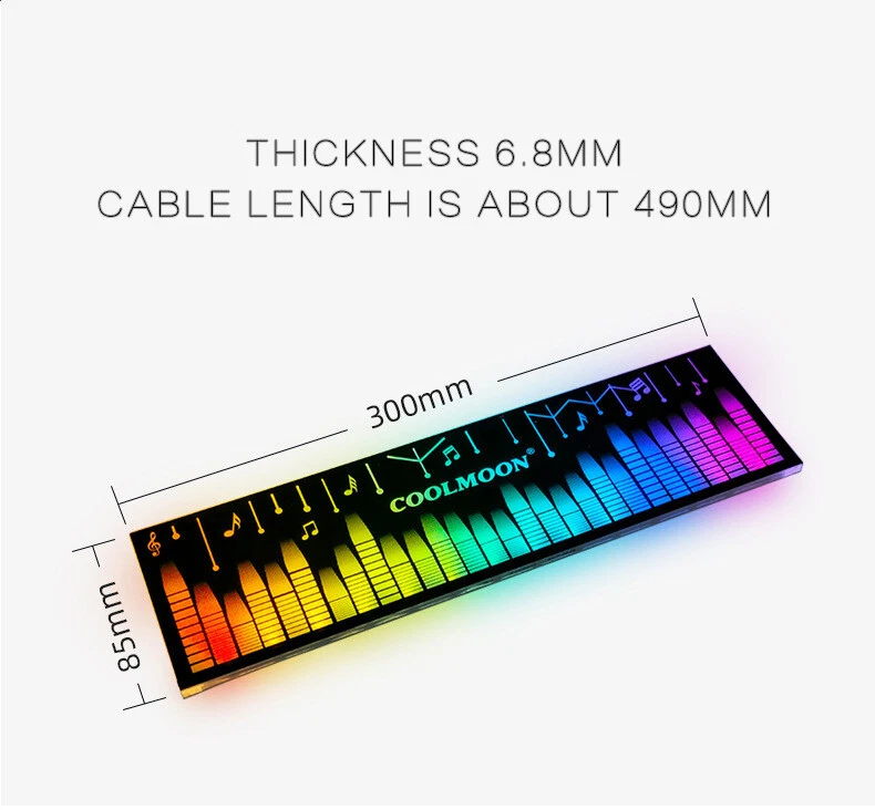 ARGB Light Board 30cm Power Compartment Baffle Computer Case Sync LED Neon Light - Image 4 of 4