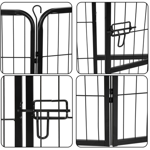 Dog Pet Playpen Fence Dog Kennel Exercise Pen 8 Panels 40''/16 panels 24"32" - Picture 7 of 42