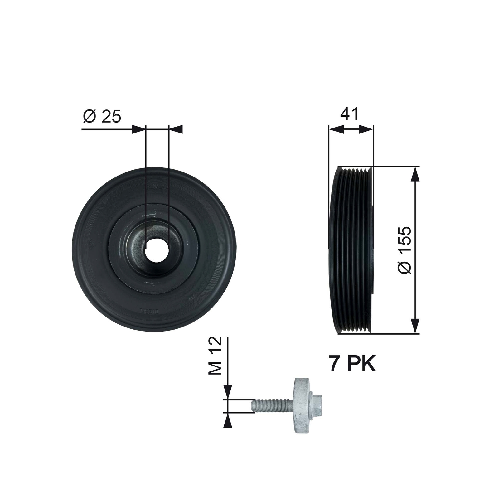 GATES TVD1017A Belt Pulley, crankshaft for NISSAN,RENAULT,SUZUKI